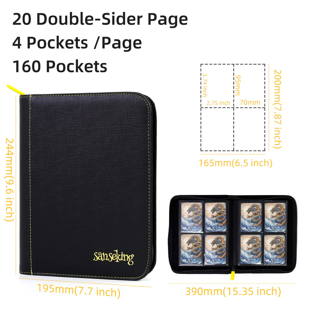 SanseKing Black Grid 4/9/12 PU Binder