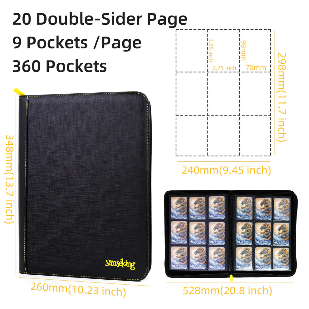 SanseKing Black Grid 4/9/12 PU Binder