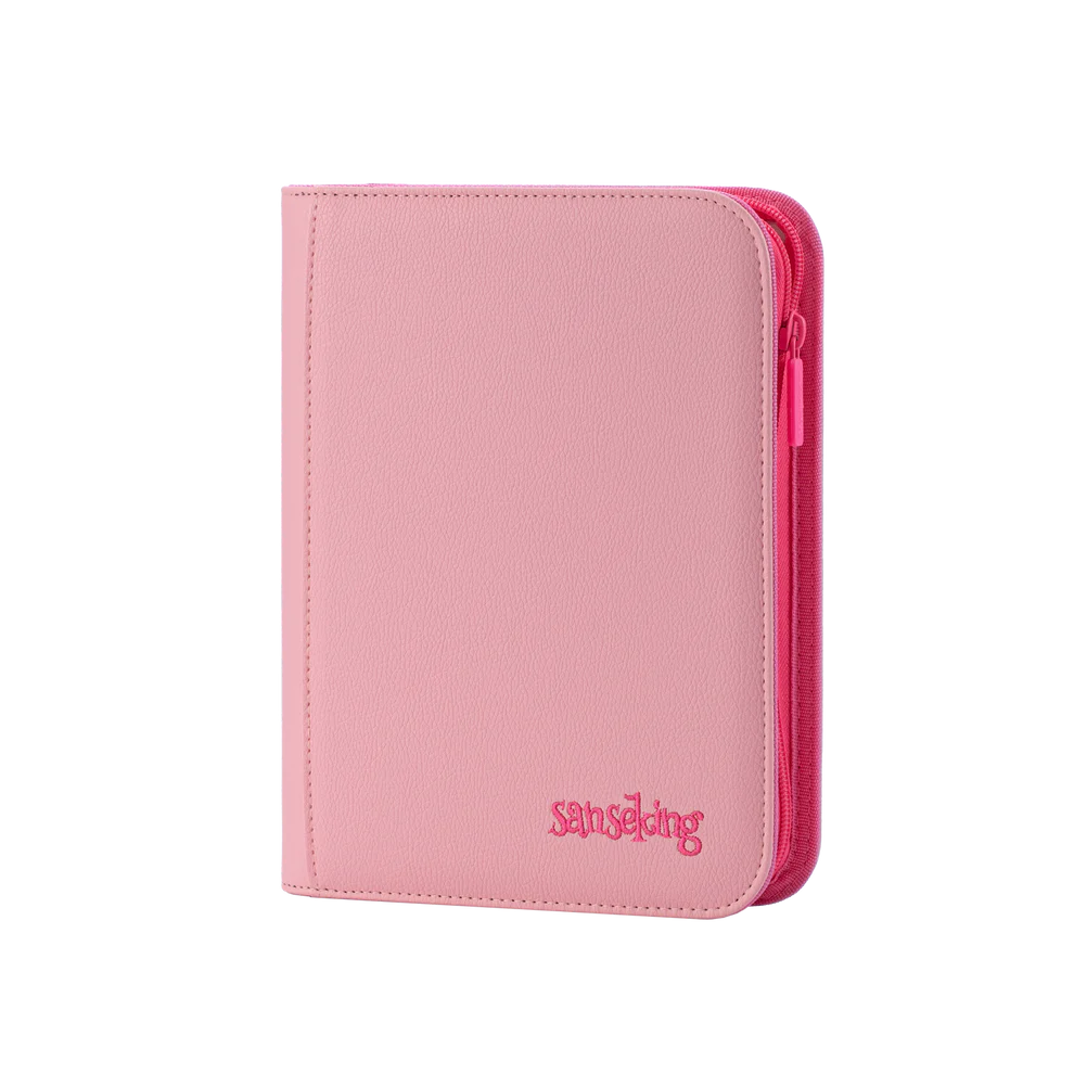 SanseKing Pink Plaid 4 Pocket PU Binder