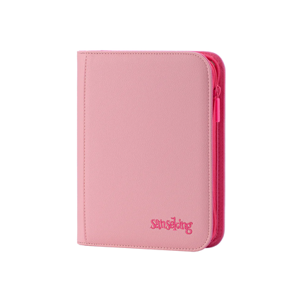 SanseKing Pink Plaid 4 Pocket PU Binder