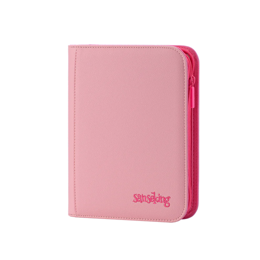 SanseKing Pink Plaid 4 Pocket PU Binder