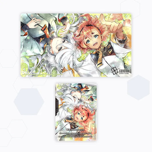 Gundam Card Game Official Playmat and Card Set Suletta & Miorine